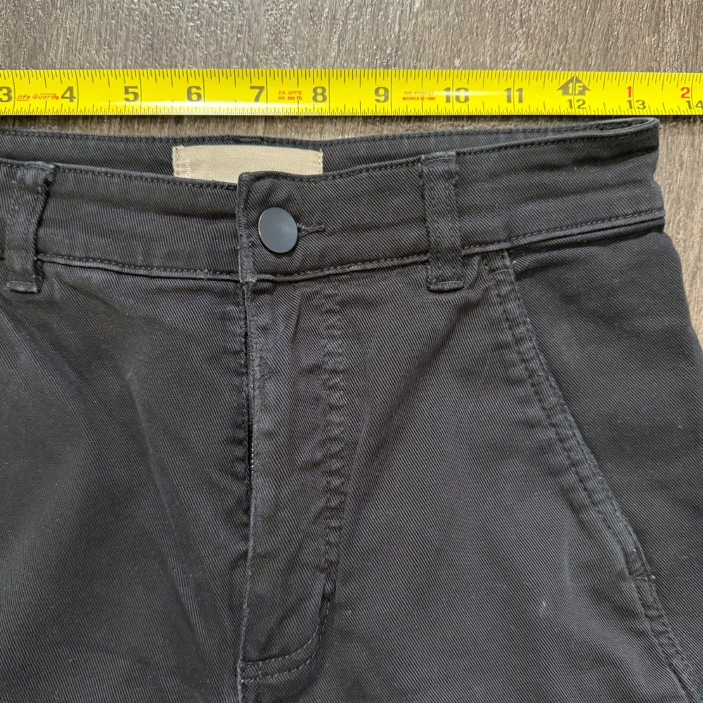 Everlane Utility Pants Women 00 Black High Rise Straight Leg Seam Detail Chino - Picture 5 of 6